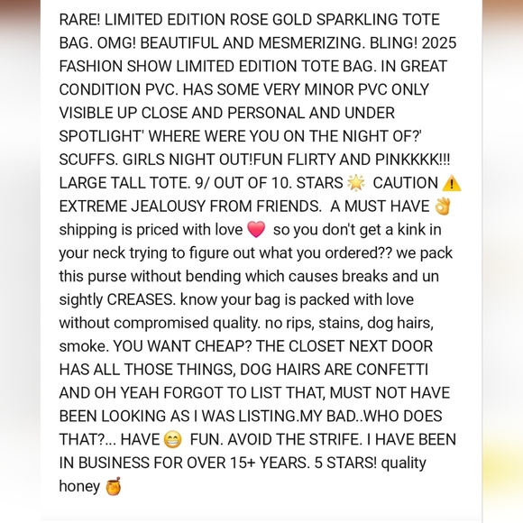 OMG! Kate Spade PINK ROSE Gold SPARKLE ✨️Tote Bag - Picture 13 of 13